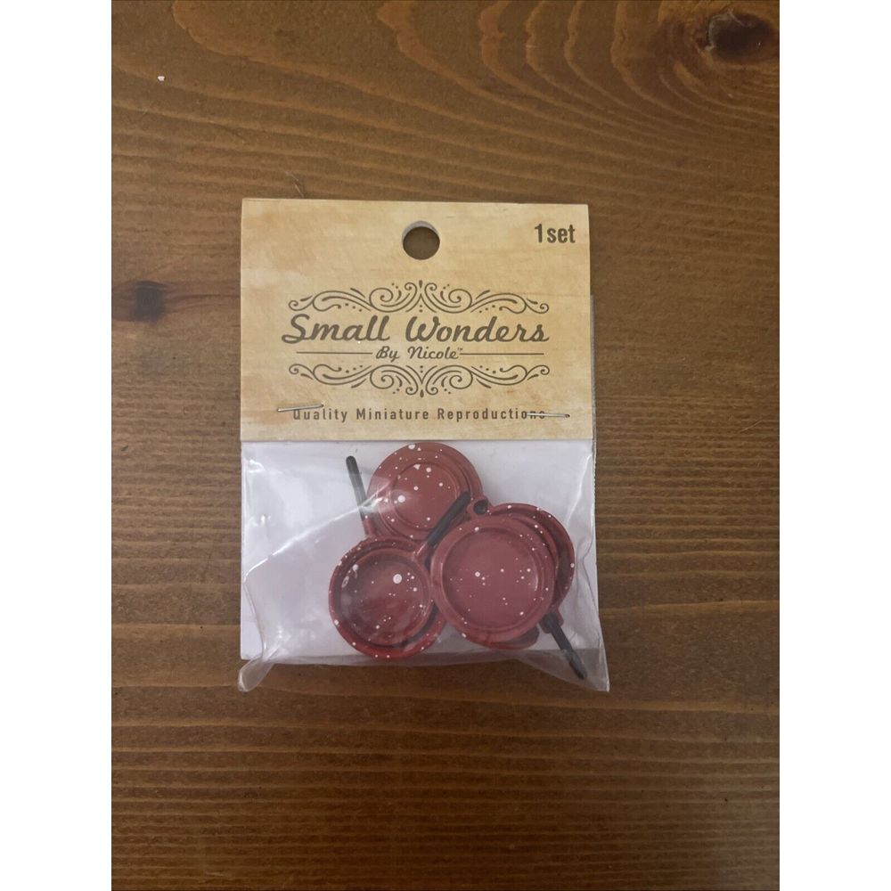 Red Pots & Pans Miniature Reproduction 3/4 In (1.9 cm) New in Original Packaging